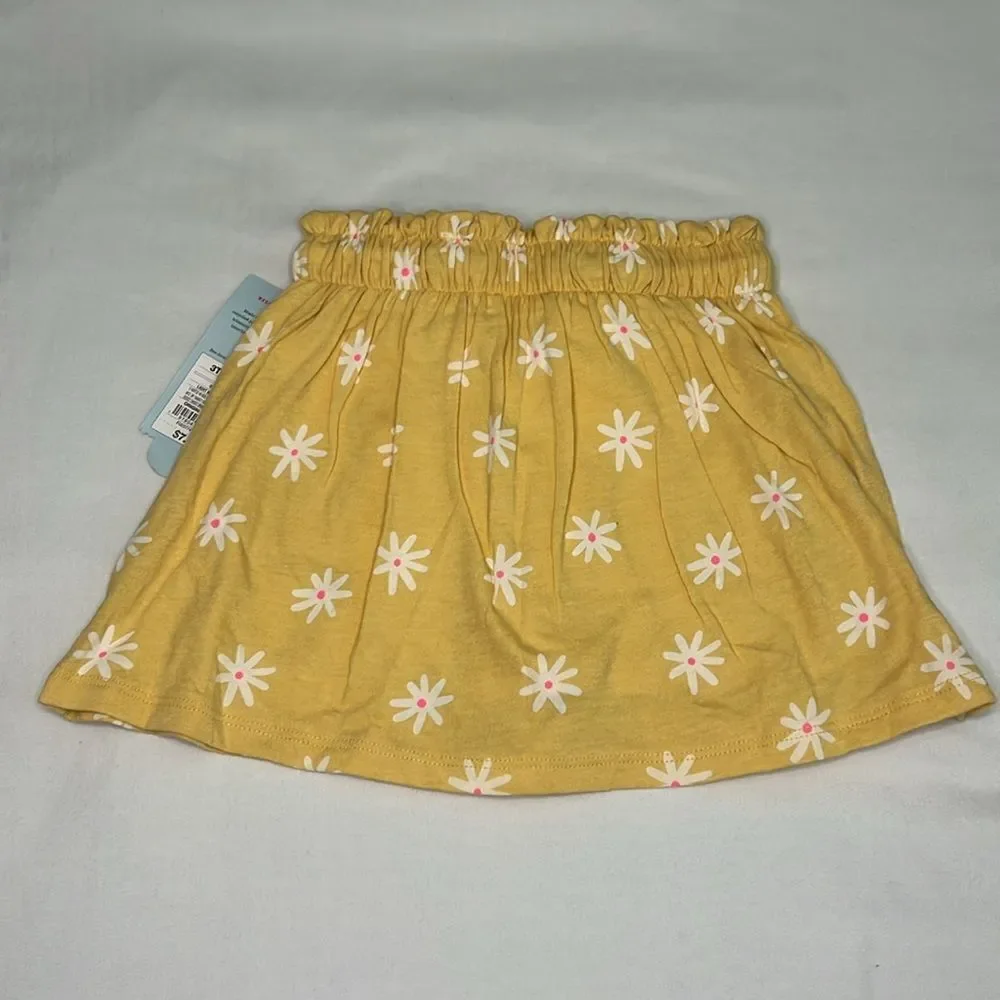 Cat & Jack Light Mustard Daisy print Scooter Skirt Size 3T